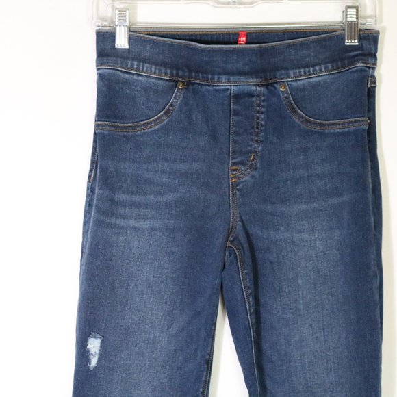 Spanx Distressed Skinny Jeans Jeggings Legging Medium Wash Distressed Small - Picture 3 of 10